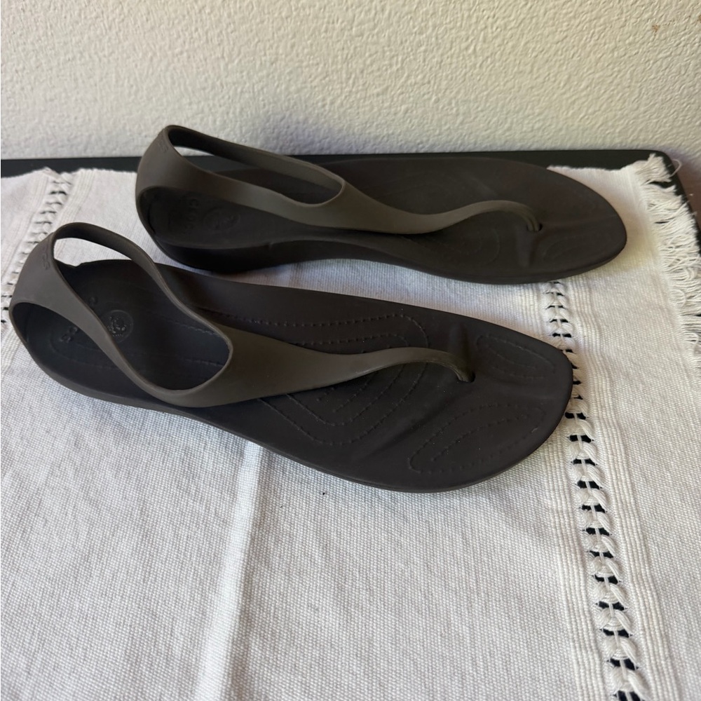 CROCS Dark Brown Sexi Sandals Sz 10